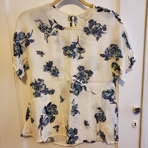 Lucky Brand flower print blouse, size small